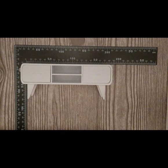 TV CONSOLE For BARBIE mid-century modern WHITE décor FURNITURE - Picture 4 of 5